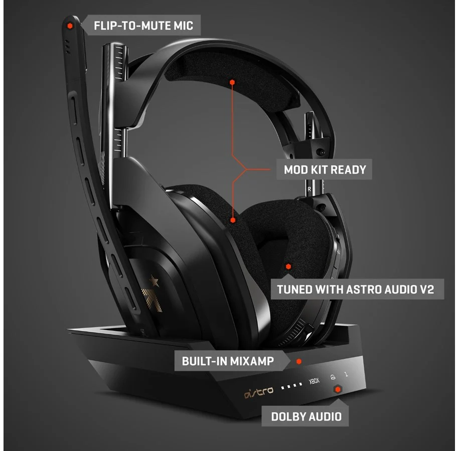 Astro A50 Trådløst Gaming Headset Sort Inkl base station