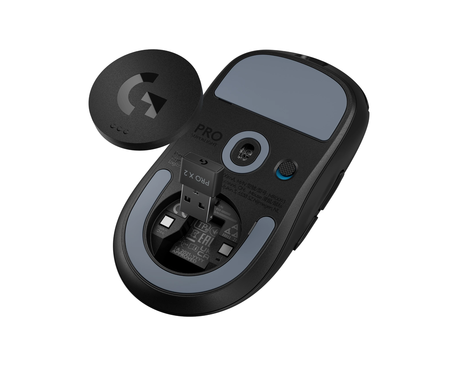 Logitech G PRO X SUPERLIGHT 2 Optisk Trådløs Sort