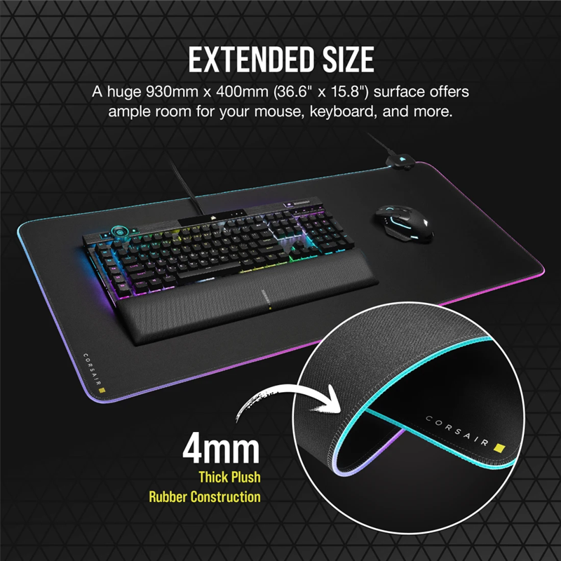 Corsair MM700 RGB Extended RGB Gaming Musemåtte Sort