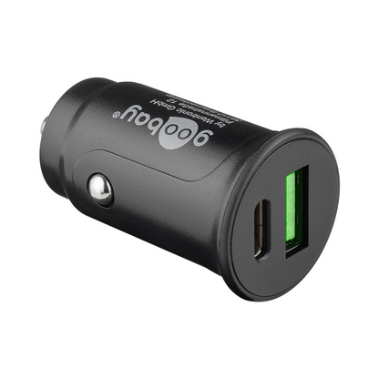 Goobay Dual USB Car Charger USB-C Sort Cigarettænder stik