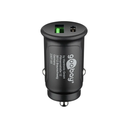 Goobay Dual USB Car Charger USB-C Sort Cigarettænder stik