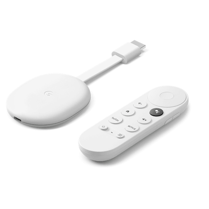 Google Chromecast TV 4K HDR med fjernbetjening Hvid