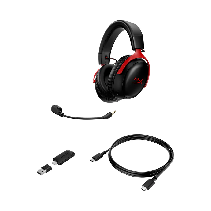 HyperX Cloud III Trådløs Headset Sort Rød