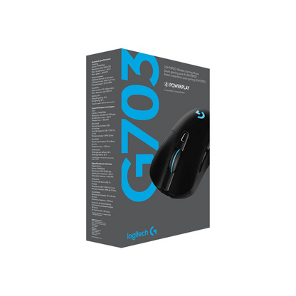 Logitech G G703 HERO LIGHTSPEED Kablet Trådløs Gaming mus Sort