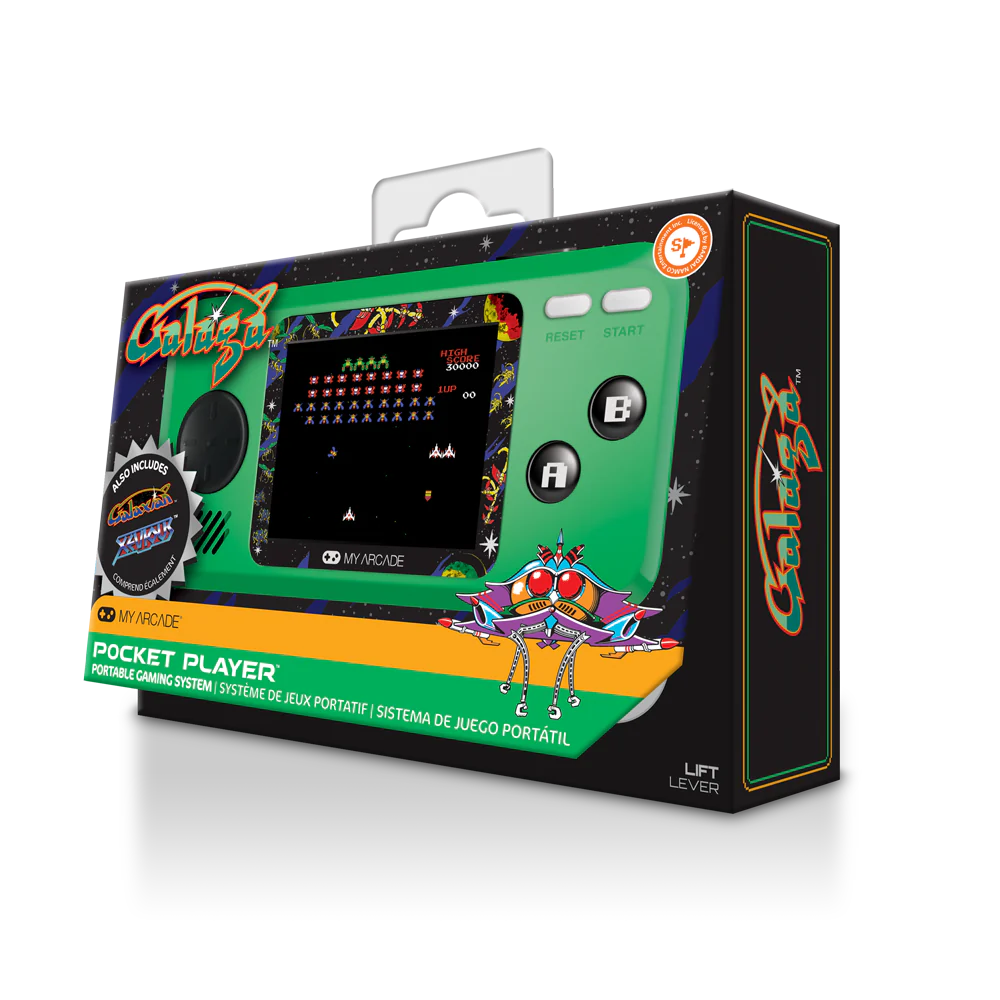 My Arcade Galaga Pocket Player Retro Gaming konsol Grøn