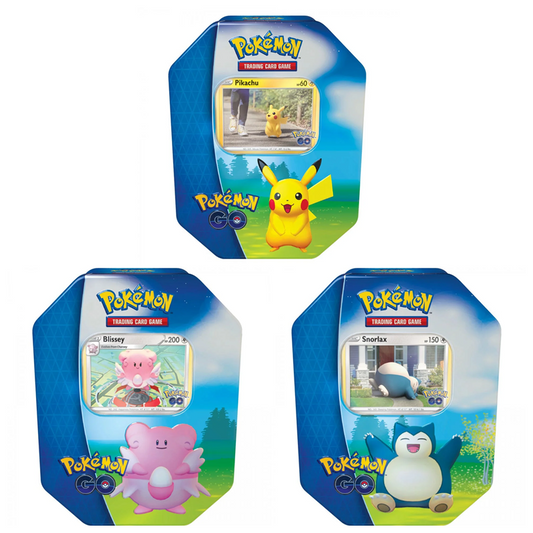 Pokémon TCG kort Pokémon GO Collectors Gift Tin Pikachu, Blissey, Snorlax