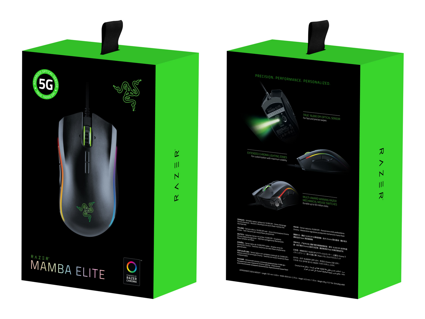 Razer Mamba Elite Optisk Kabel Gamermus Sort