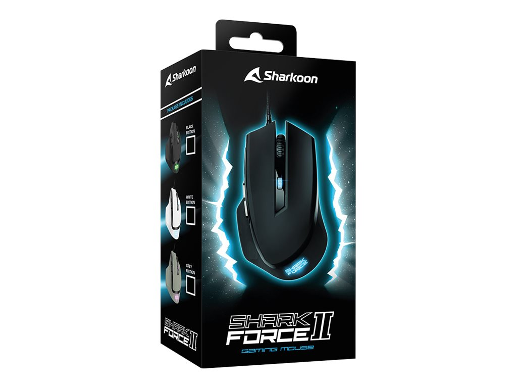 Sharkoon SHARK Force II Optisk Kabling Gaming Mus Sort