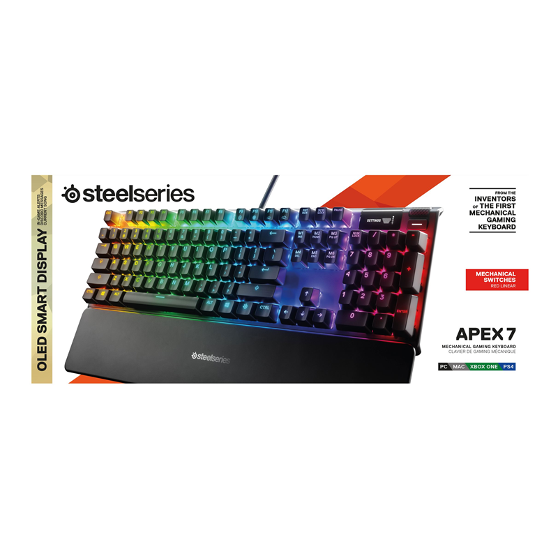 SteelSeries Apex 7 Mekanisk Kablet Gaming tastatur Sort